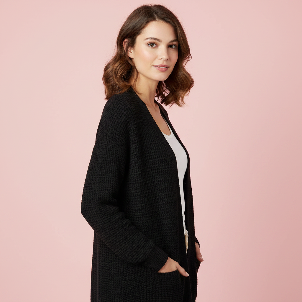 Cardigan Elegante Lungo Donna in Lana | Moda Femminile