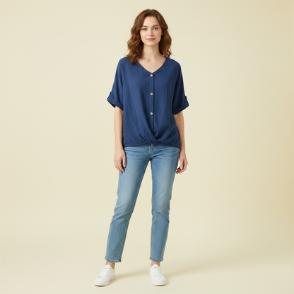 Camicetta Elegante Donna | Top Scollo a V Maniche Lunghe