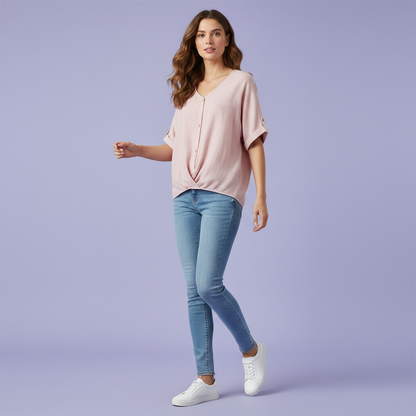 Camicetta Elegante Donna | Top Scollo a V Maniche Lunghe