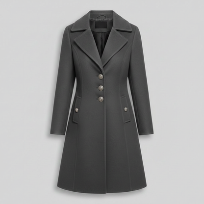 Cappotto Lungo Nero Donna Elegante | Cappotto in Misto Lana