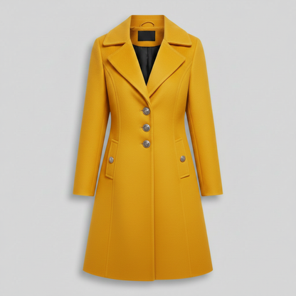 Cappotto Lungo Nero Donna Elegante | Cappotto in Misto Lana