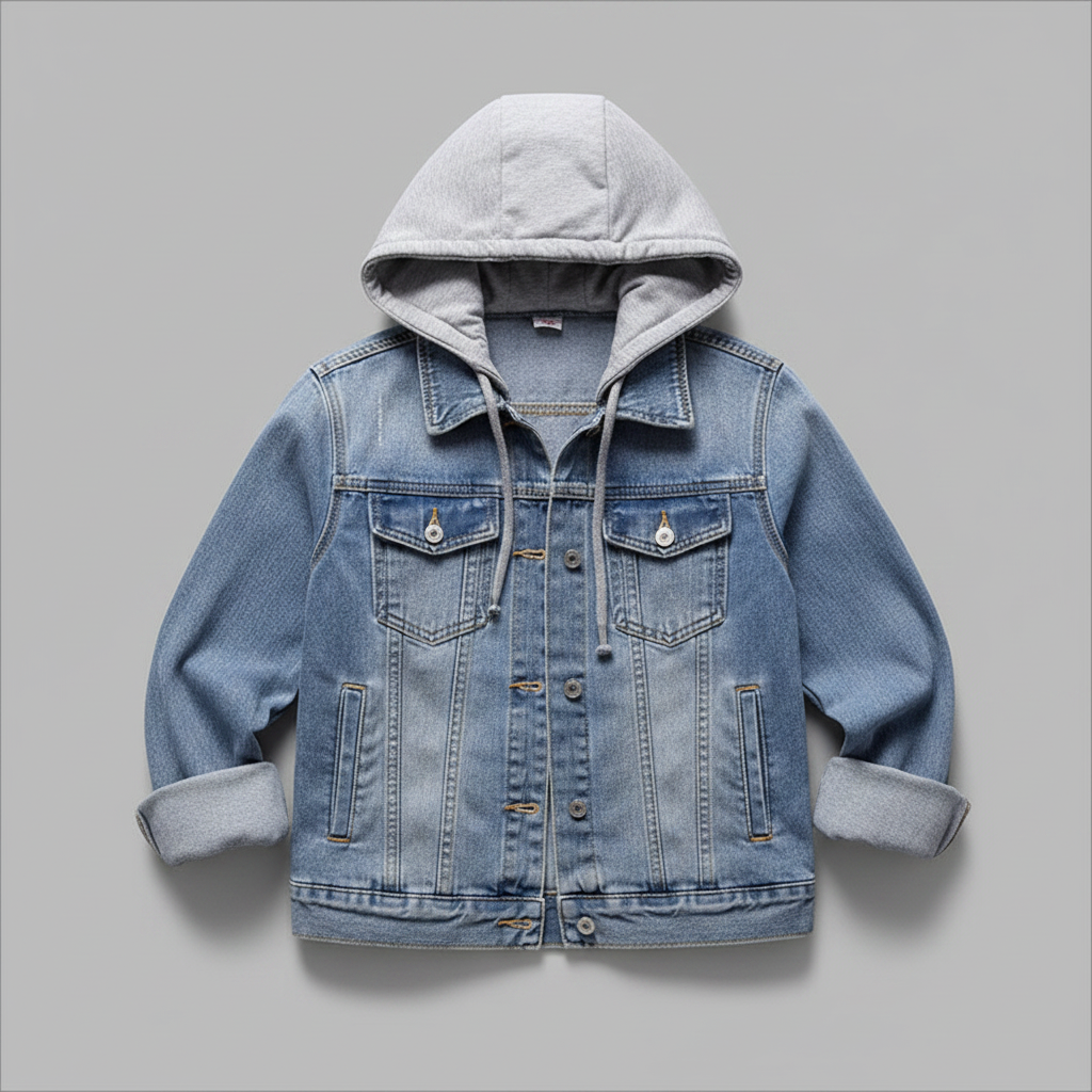 Giubbotto Denim Donna con Cappuccio Removibile | Giacca Donna
