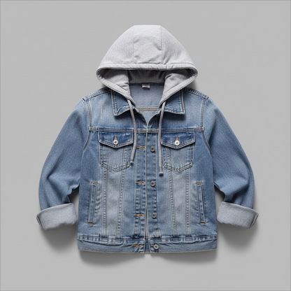 Giubbotto Denim Donna con Cappuccio Removibile | Giacca Donna