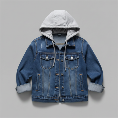 Giubbotto Denim Donna con Cappuccio Removibile | Giacca Donna